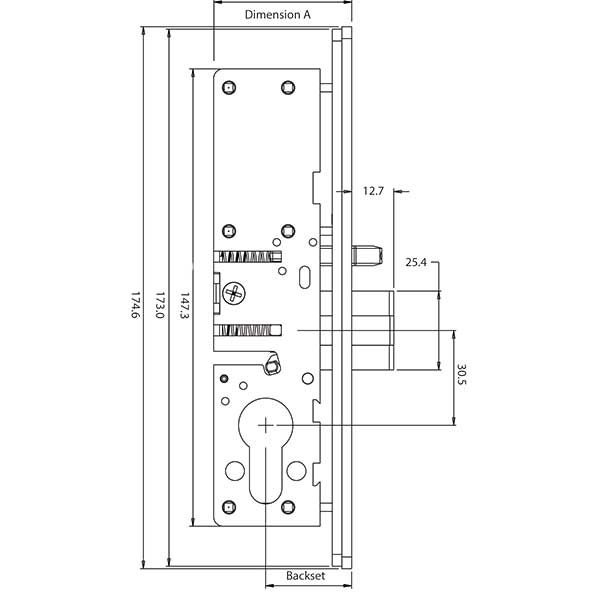 NELK EURO LATCH METAL DOOR LOCK /CW FACEPLATE - Image 2