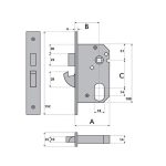 G7055  IMPERIAL OVAL-PROFILE MORTICE HOOKBOLT LOCK - Image 3