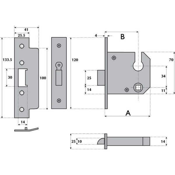G7788  IMPERIAL EURO-PROFILE MORTICE NIGHT LATCH - Image 3