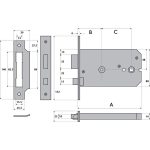 G8026  IMPERIAL HORIZONTAL BATHROOM MORTICE LOCK - Image 3