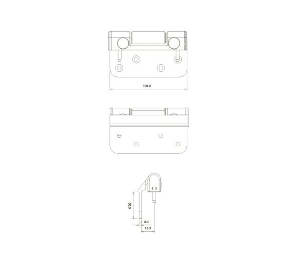 ERA CHALLENGER DOOR HINGE COMPOSITE FLAG WHITE - Image 2
