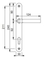 MILA PROLINEA LEVER/BLANK HANDLE 211mm SCREW CENTRES - Image 3