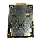 white background with the back of a deadlock nightlatch