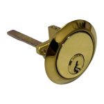 white background with gold key hole rim cylinder