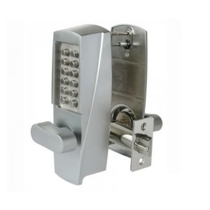 white background with silver digital locking system
