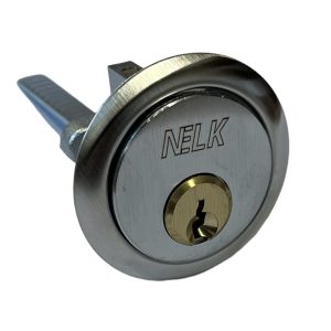 white background with silver nelk key hole