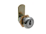 gold and silver nut fix camlock on white background
