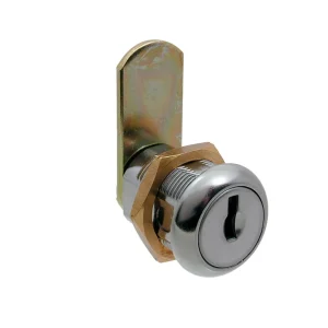 gold and silver nut fix camlock on white background