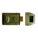 white background with gold lock latch