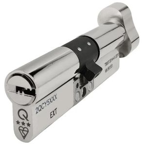 white background with euro cylinder and turn in silver