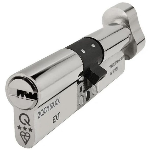 white background with euro cylinder and turn in silver