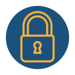 blue circle with padlock icon