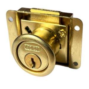 white background with gold draw lock